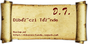 Dibáczi Tünde névjegykártya